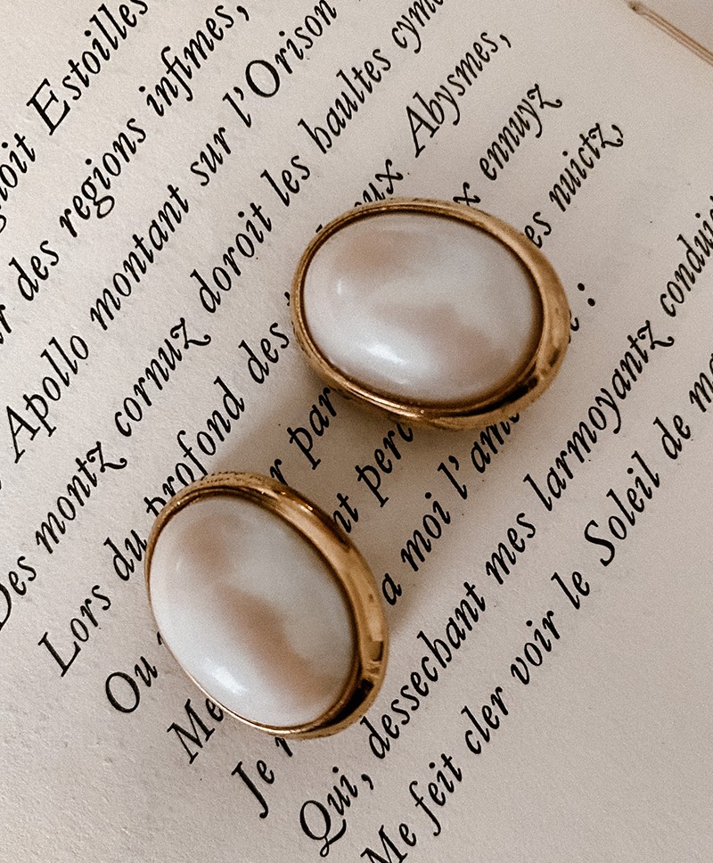 janice gold pleated vintage earrings