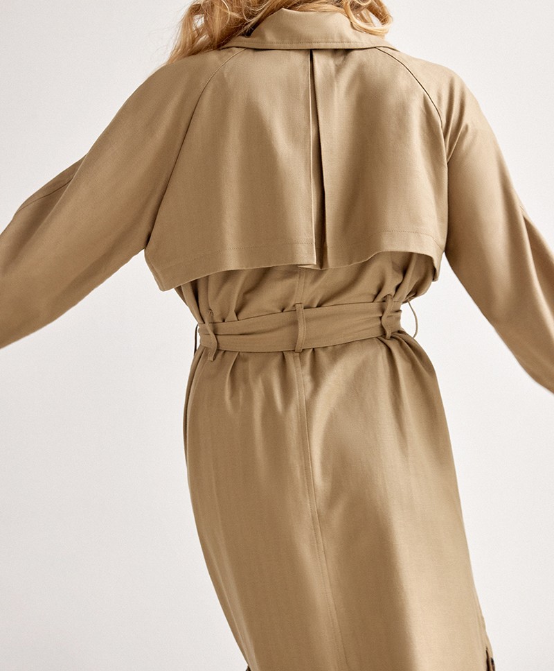 trench oversized made 100% Sustainable M of linen coat Size
